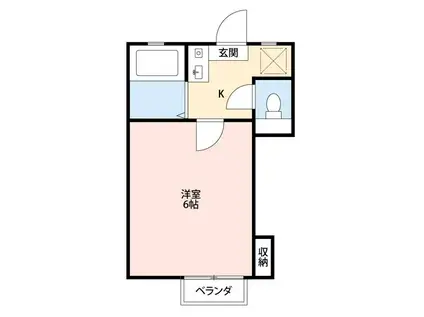 ファミール仲村D棟(1K/1階)の間取り写真