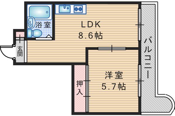 ロイヤルパレス桜の町(1LDK/3階)の間取り写真
