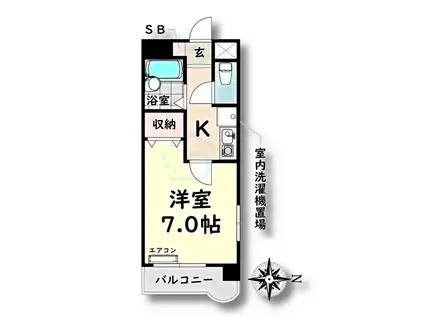 エイショウハイツ(1K/3階)の間取り写真