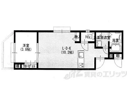 ソルヴィヴェール千里丘(1LDK/2階)の間取り写真