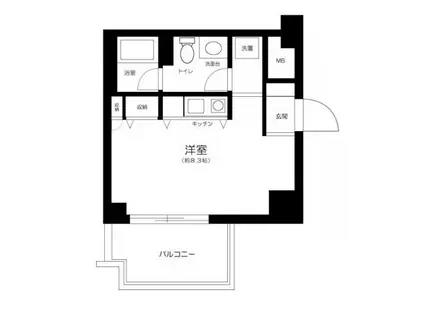 藤和シティコープ新丸子(ワンルーム/8階)の間取り写真