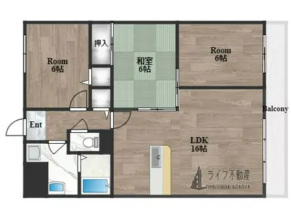 グランドール杉の木(3LDK/9階)の間取り写真