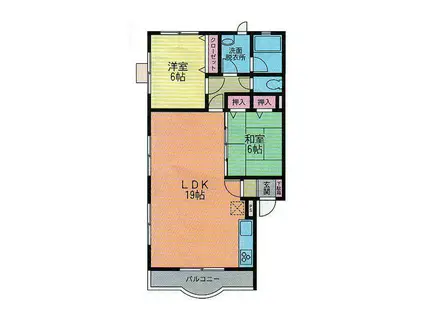 ロイヤルヴィクトリア III番館(2LDK/3階)の間取り写真