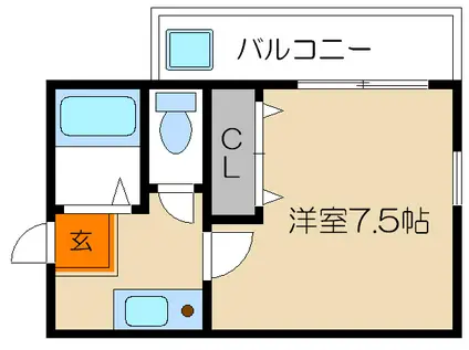 エクラタン60(1K/3階)の間取り写真