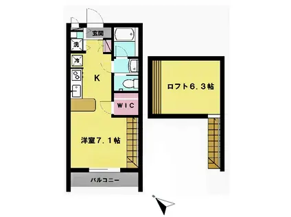 サンスーシ赤塚(ワンルーム/1階)の間取り写真