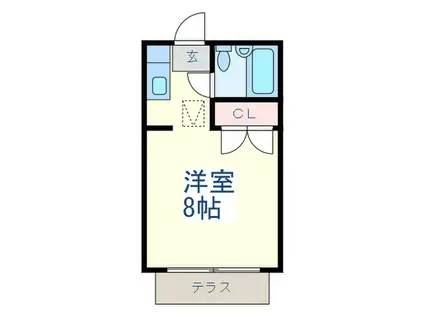 LES STUDIOS(ワンルーム/1階)の間取り写真