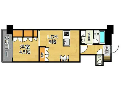 サンロージュ薬院駅前(1LDK/5階)の間取り写真