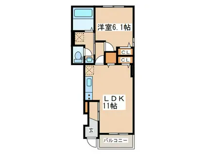 グリーンテラスIX(1LDK/1階)の間取り写真