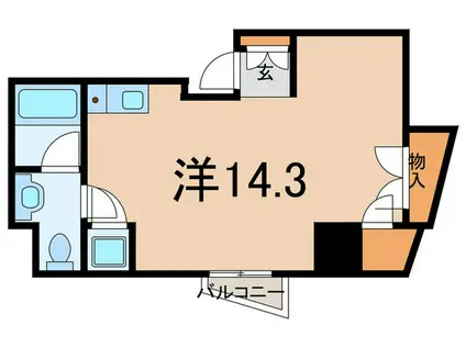 ヒルサイド御殿山(ワンルーム/1階)の間取り写真