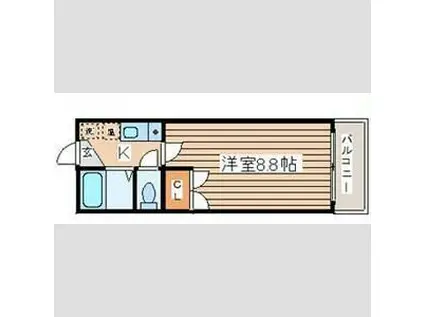 BRIO TERACCE 泉中央(1K/1階)の間取り写真