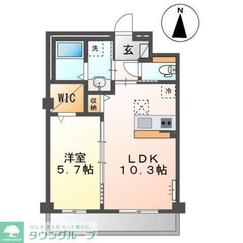 草加市花栗マンション工事(1LDK/3階)の間取り写真