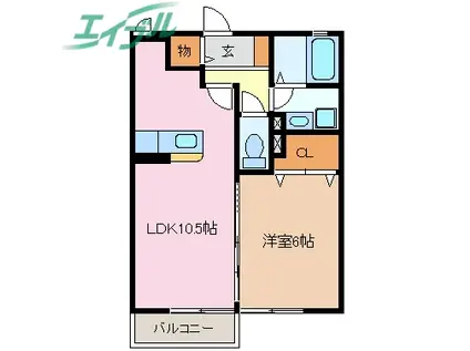 フジコーコ波木A(1LDK/2階)の間取り写真