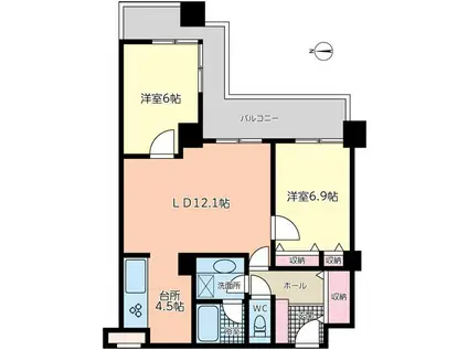 シテヌーブ北千住30A(2LDK/7階)の間取り写真