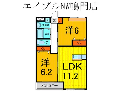 FAIRY弐番館(2LDK/1階)の間取り写真