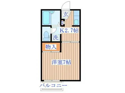 メゾンゴトウJR2(1K/2階)の間取り写真