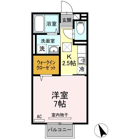 サンガーデン(1K/1階)の間取り写真