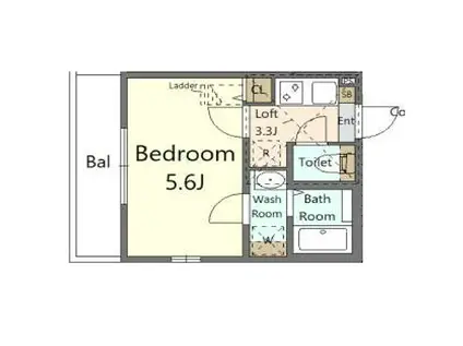 SOREVE大島(1K/3階)の間取り写真