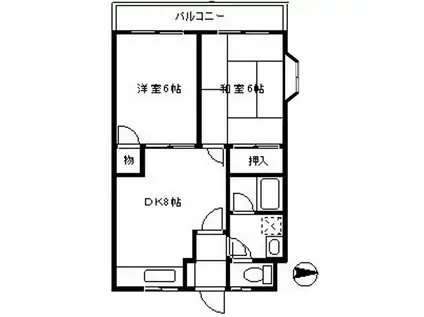 ヴァンヴェール湘南(2DK/3階)の間取り写真