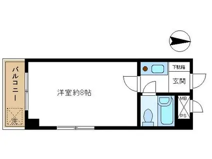 日興パレス武蔵関(1K/2階)の間取り写真
