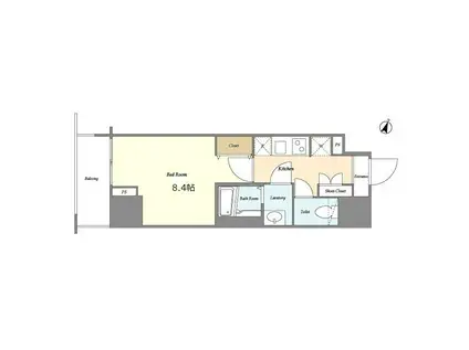 ラスパシオ三軒茶屋(1K/4階)の間取り写真