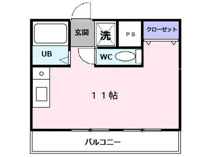 レインボーハウスみもみ(ワンルーム/3階)の間取り写真