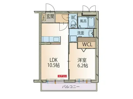 ハートフルマンション シトラス(1LDK/2階)の間取り写真