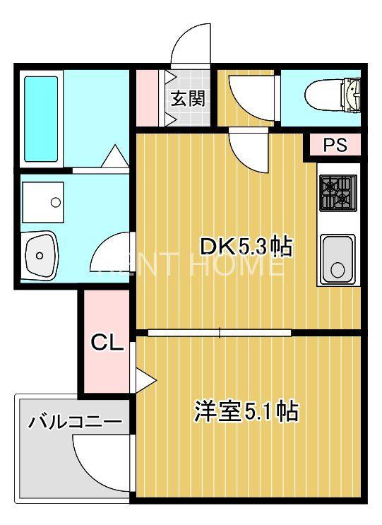 LINO久宝寺(1DK/1階)の間取り写真