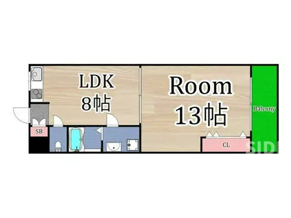 ファーストパレス(1LDK/2階)の間取り写真