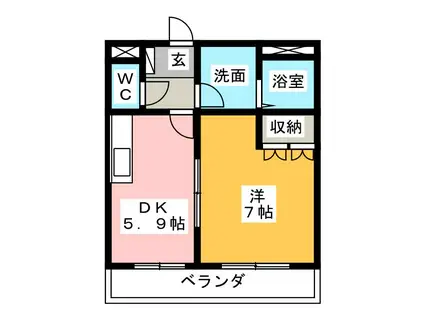 サクセス(1DK/1階)の間取り写真