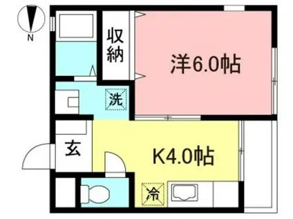 キューベル山喜(1K/2階)の間取り写真
