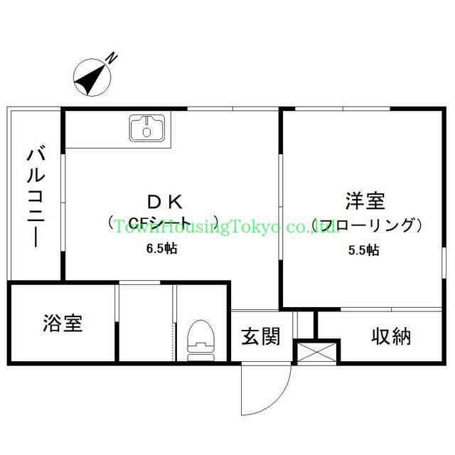 グランベル松陰(1DK/2階)の間取り写真