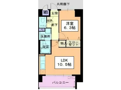 ファインコート(1LDK/5階)の間取り写真