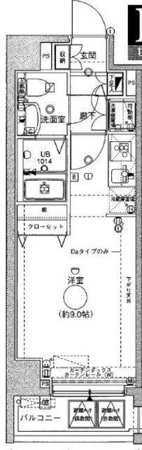グランフォース横浜関内(1K/3階)の間取り写真