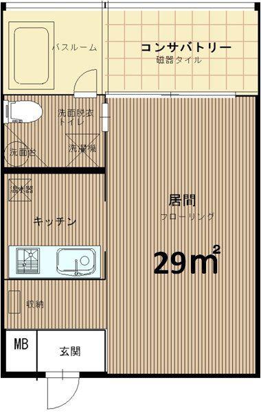 GARDENS FLAT(1K/3階)の間取り写真
