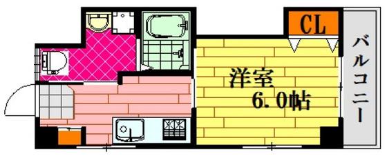 ユニテタワラ(1K/3階)の間取り写真