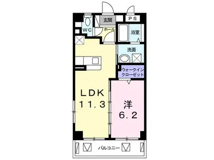 OHANA(1LDK/1階)の間取り写真