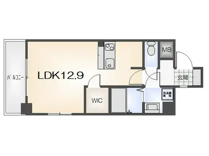 SUNNY SIDE COURT(ワンルーム/7階)の間取り写真