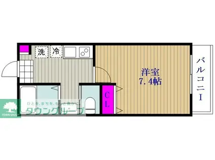 キャメル桜木町(1K/1階)の間取り写真