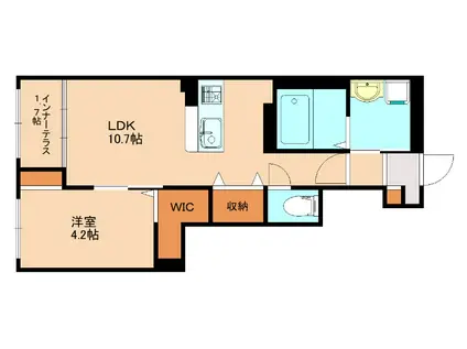 フォレスト離宮彩館(1LDK/1階)の間取り写真