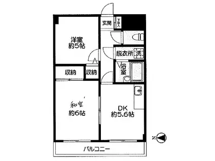 クレンペトロ梶ヶ谷(2DK/2階)の間取り写真