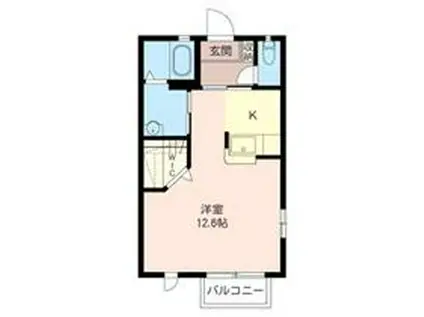 レイール(1K/2階)の間取り写真