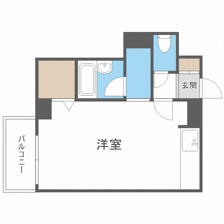 コート琴似(ワンルーム/9階)の間取り写真