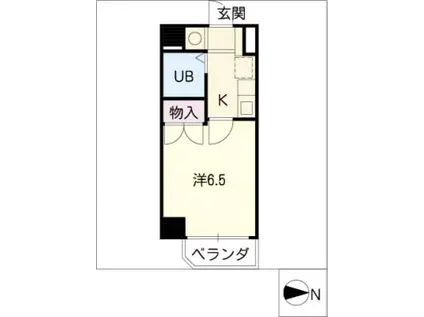 サンパーク花町(1K/8階)の間取り写真