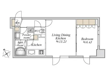 LA DOUCEUR浅草橋 旧称アパートメンツ浅草橋リバーサイド(1LDK/10階)の間取り写真