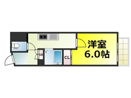 URO難波南(1K/8階)の間取り写真