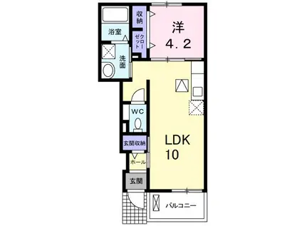 エクシードハイツM-3(1LDK/1階)の間取り写真