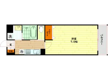 みおつくし今市(1K/2階)の間取り写真