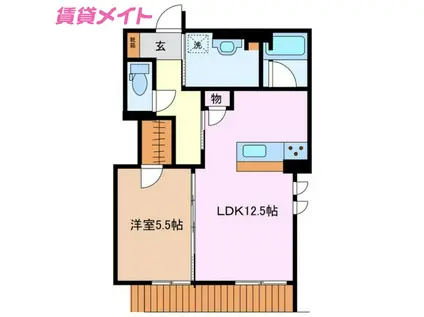FONTE霞(1LDK/1階)の間取り写真