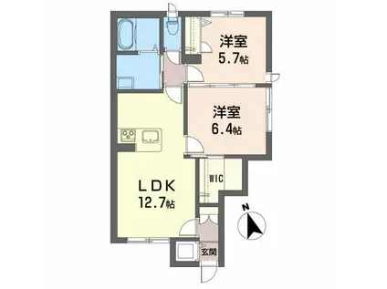 メゾンマストあら町(2LDK/1階)の間取り写真