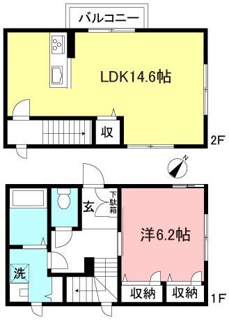 LEGATO(1LDK/1階)の間取り写真